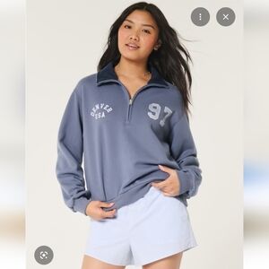 Hollister Easy Denver Half-zip Pullover Sweatshirt Women's Size Extra Small